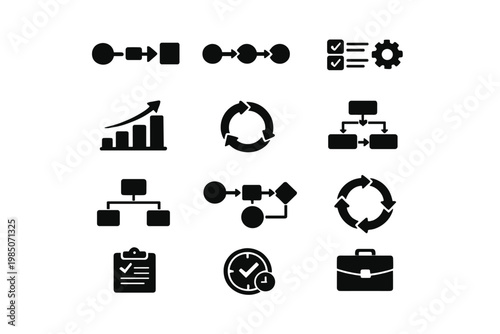 Clean structure minimal workflow analytics vector complexity symbol depicting digital icon icons