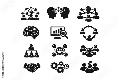 Workflow ideas graph icon shared diagram arrows simple image generation collaborative vector