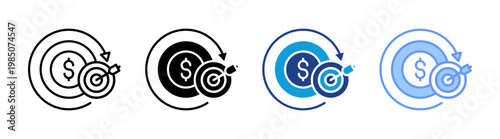 Effectiveness icon set multiple style collection