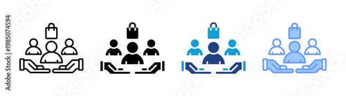 Customer Retention icon set multiple style collection