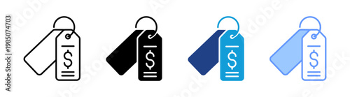 Pricing icon set multiple style collection