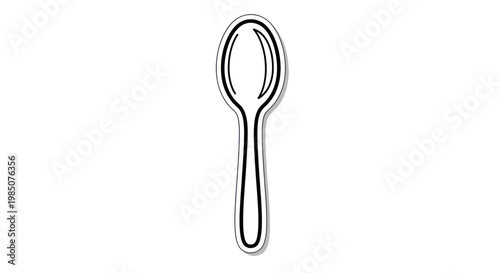Simple Spoon Outline Graphic