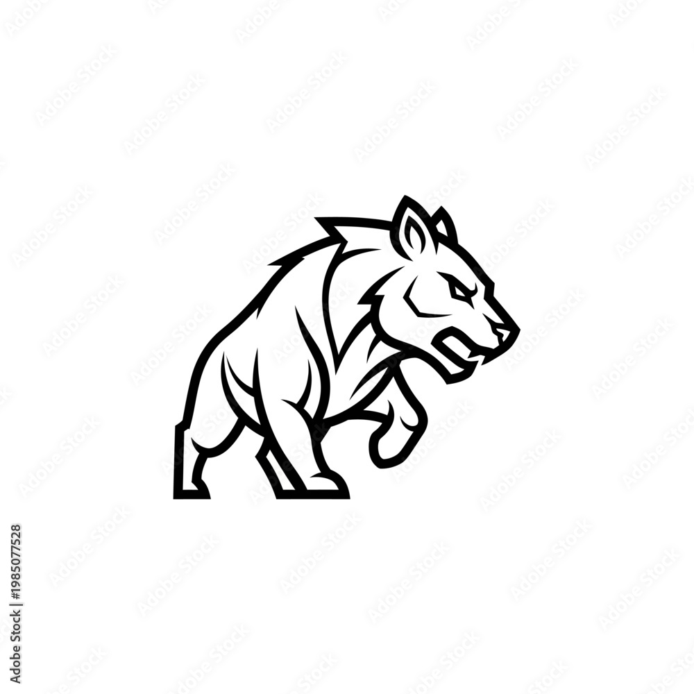 Fototapeta premium Aggressive Wolf Mascot Logo Design Vector.