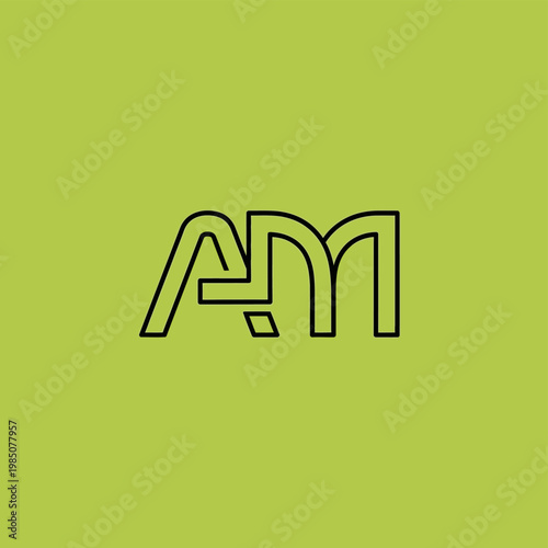 Modern AM Monogram Logo Design.
