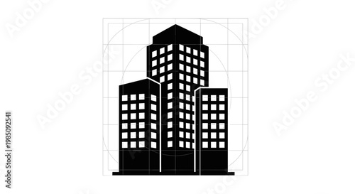 Modern City Skyscraper Building Architecture.