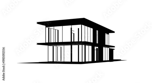 Modern House Architectural Design Blueprint.