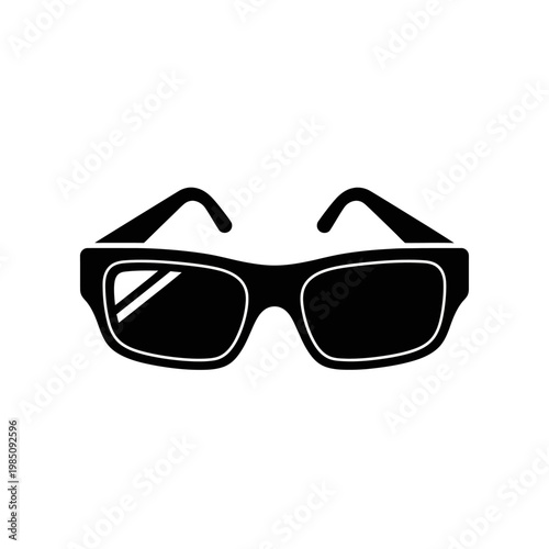Stylish black icon of classic vision spectacles, perfect for modern digital design projects requiring a minimalist accessory symbol