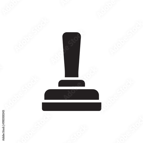 Black Rubber Stamp Icon For Office Supply and Document Approval