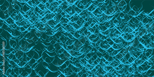 Abstract scribble lines pattern in blue tones on dark background. Chaotic hand-drawn texture perfect for modern, creative, and artistic designs.