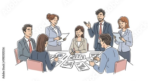 Business people in a meeting discussion.