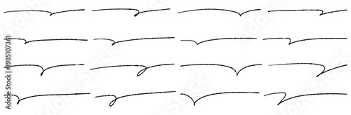 手書きの横長な吹き出しセット 鉛筆で描いたような見出しや強調に使えるあしらい