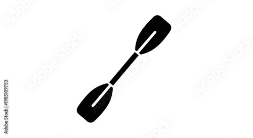 Kayak Paddle Silhouette Icon - Black and White