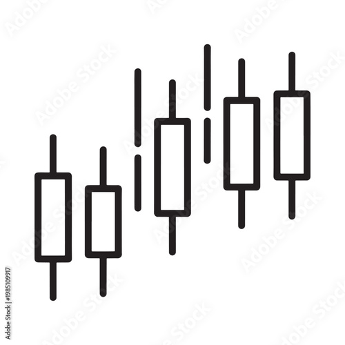 Line graph depicting stock market fluctuations with rectangular bodies and wicks