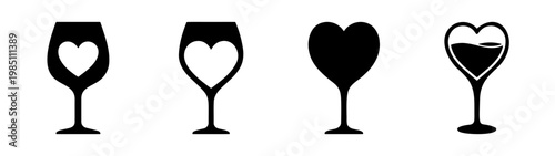 Champagne glasses vector art: elegant heart shaped flutes for wedding and celebration design ideas