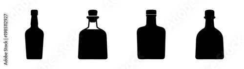 Illustration of various wine bottles types for wine lovers and wine enthusiasts collection design