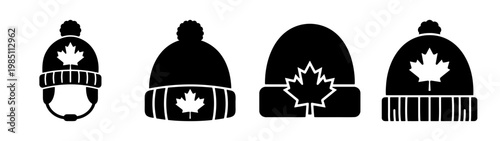 Find canada themed winter hats and beanies with maple leaf design for cold weather apparel wear