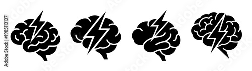 Brainstorming power concept: creative thinking, ideas, innovation, and mental energy illustration