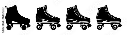 Roller skates vector illustration for skating rink equipment and vintage roller skate design style