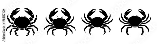 Four crawfish silhouette vector illustration crawdad crayfish seafood animal aquatic crawfish design crawfish art