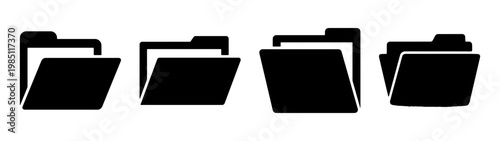 Open file folders vector icon illustration for data storage organization and management design