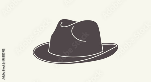 Classic Fedora Hat Silhouette - Vintage Style Headwear Icon