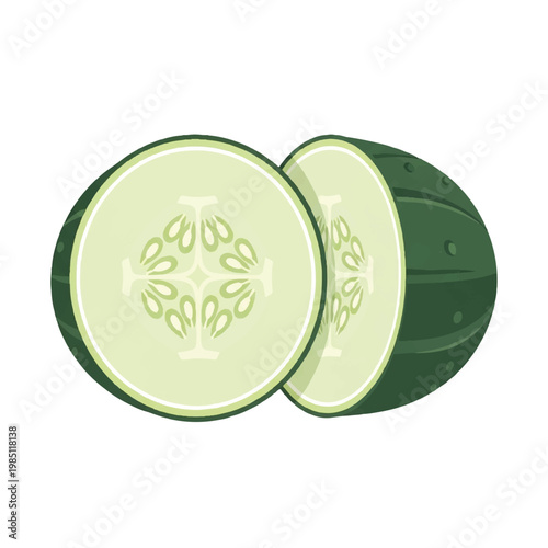 Cucumber Slices with Seeds and Rind.