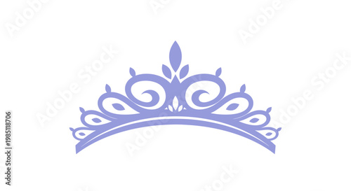 Elegant Purple Tiara Crown Icon on White Background