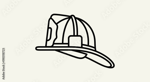 Firefighter Helmet Line Art Icon