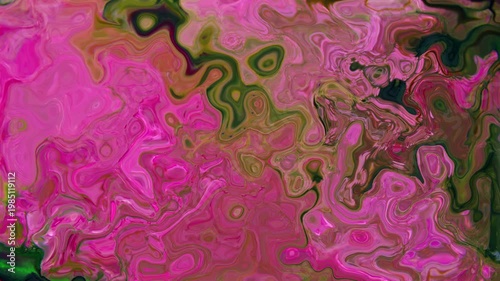Seamless liquid marble background with vibrant pink and deep green swirls. Abstract fluid art motion perfect for trendy aesthetic designs, modern overlays, and creative digital artistic projects.