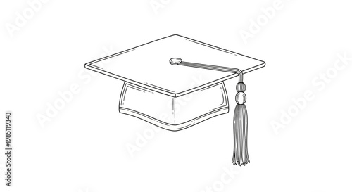 Wallpaper Mural Graduation Cap Sketch - Academic Achievement Symbol Torontodigital.ca