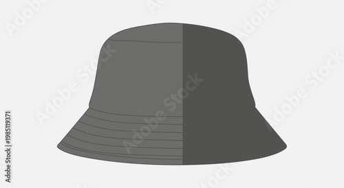 Wallpaper Mural Gray Bucket Hat Icon with Flat Design and Shadow Effect Torontodigital.ca
