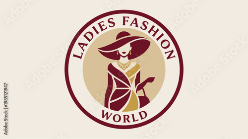 Elegant woman in a wide-brimmed hat and stylish dress, representing ladies' fashion and style.