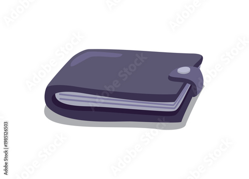 Leather wallet. Simple flat illustration.