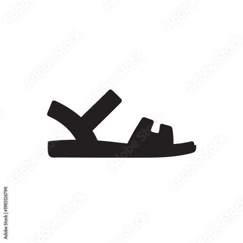 Sandal Icon Footwear Silhouette Summer Shoe Fashion Flat Sandals Symbol Isolated Transparent Background
