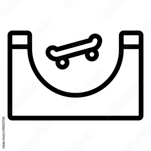 skate park outline icon. ramp facility. extreme sports. urban park.