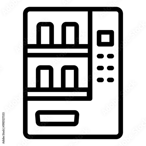 vending machine outline icon. snack dispenser. automated retail. public lobby.