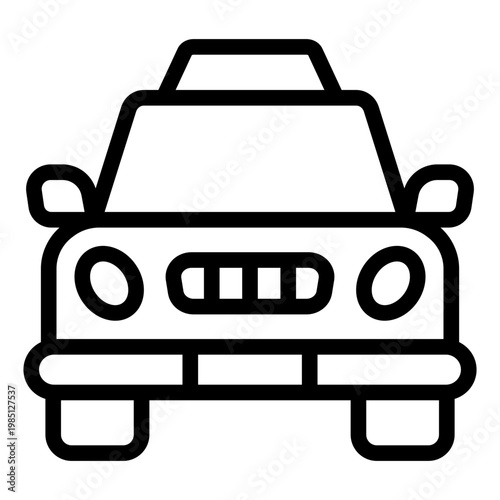 taxi outline icon. cab vehicle. passenger transport. urban mobility.