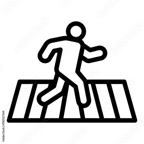 crosswalk outline icon. pedestrian path. road safety. street walking.