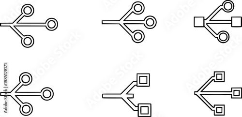 Code branch icon for web, design. Linear illustrations, editable strokes
vector silhouette illustration isolated on white background 