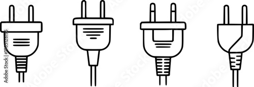 Plug adapter icon, thin line symbols. eps 10 vector
vector silhouette illustration isolated on white background 