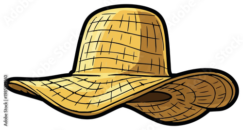 A white background with a hand-drawn vector illustration of a cowboy hat