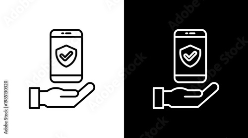 Embedded Insurance Outline White Icon Set Design