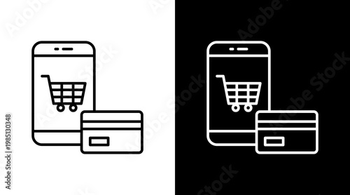 Checkout Finance Outline White Icon Set Design