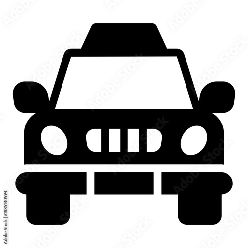 taxi glyph icon. cab vehicle. passenger transport. urban mobility.