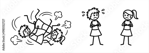 Illustration depicting conflict resolution and disagreement between people