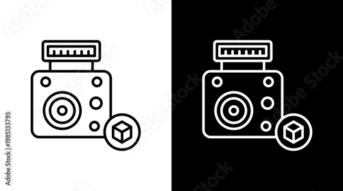 Module Control Outline White Icon Set Design
