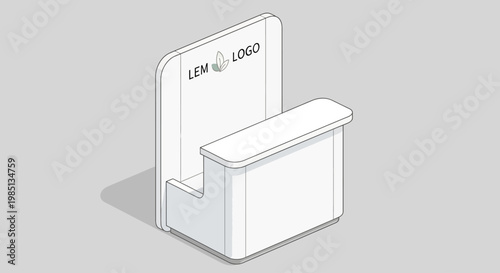 White Trade Show Display Stand Model.