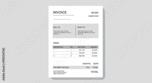 Invoice Document with Details and Totals.