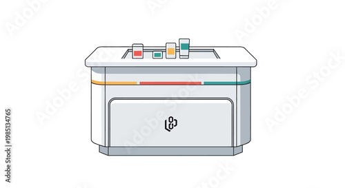 HP Printer with Colorful Ink Cartridges.
