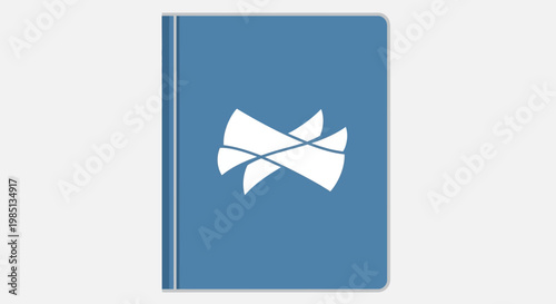 Blue Book with White Ribbon Emblem.